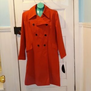 Jheri Richards red rainwear nwt trenchcoat 10 vintage deadstock